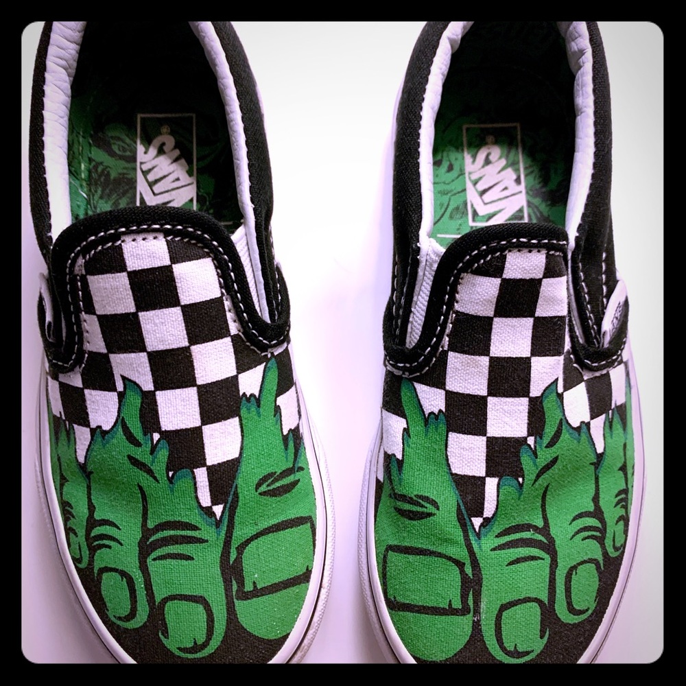 Marvel Hulk Vans Slides Youth Kids Toddler Size 12